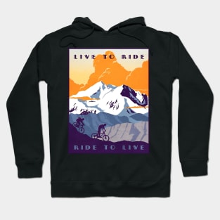 Live To Ride, Ride To Live Retro Cycling Poster Hoodie